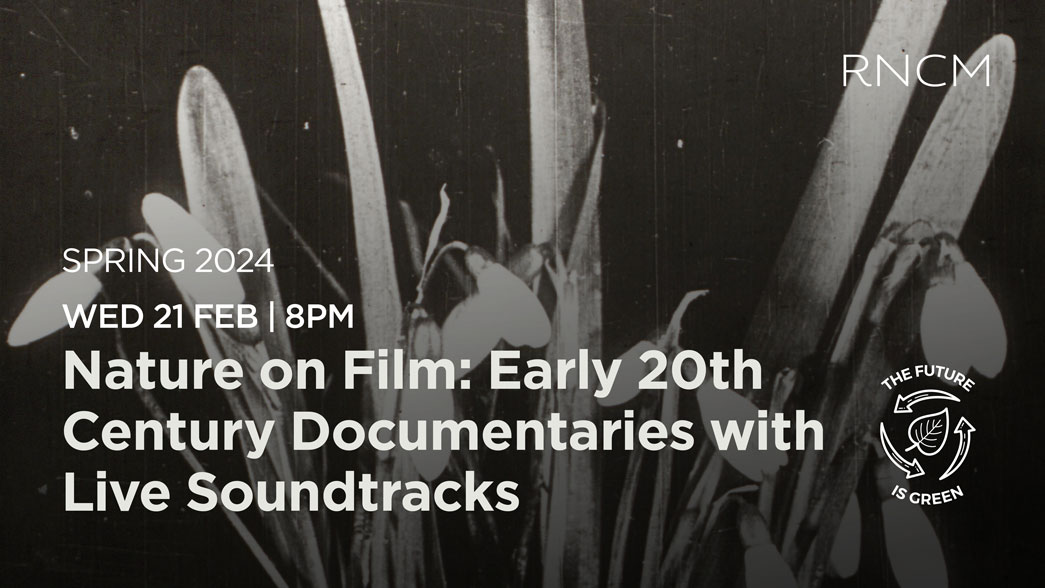 Nature on Film: Early 20th Century Documentaries with Live Soundtracks - close-up black and white photo of snowdrops.