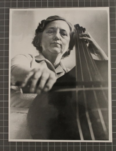 Ida Carroll playing double bass.