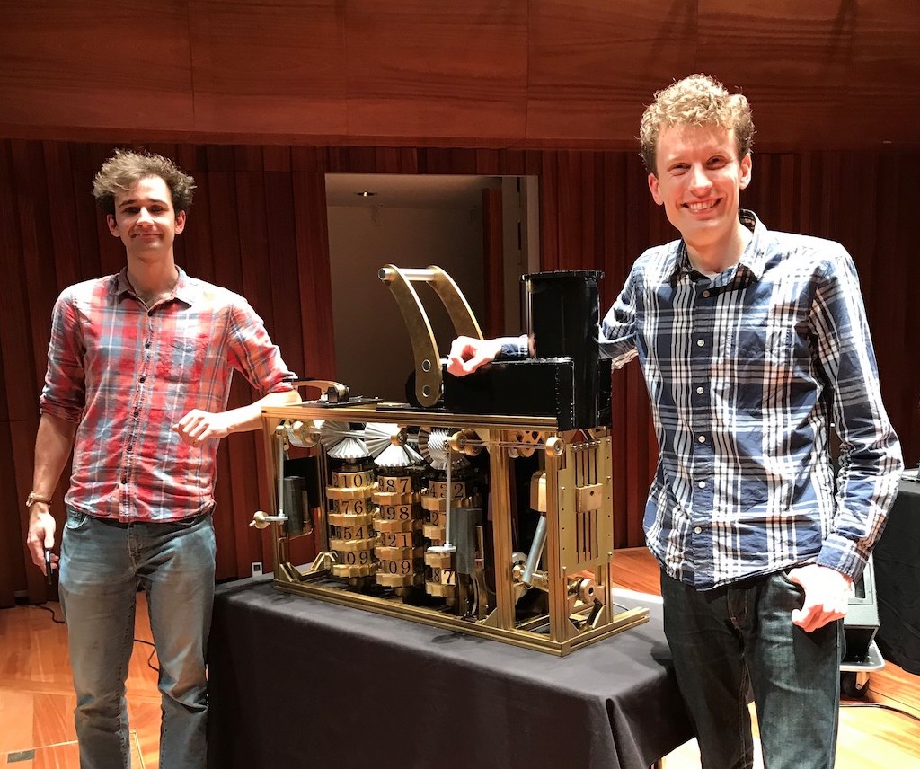 The authors of the article standing with the Lovelace Engine