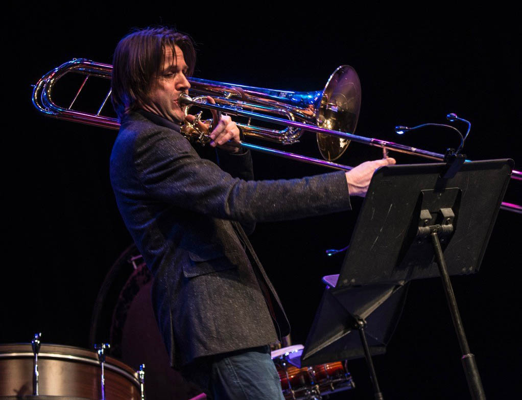 Brandt Attema plays trombone.