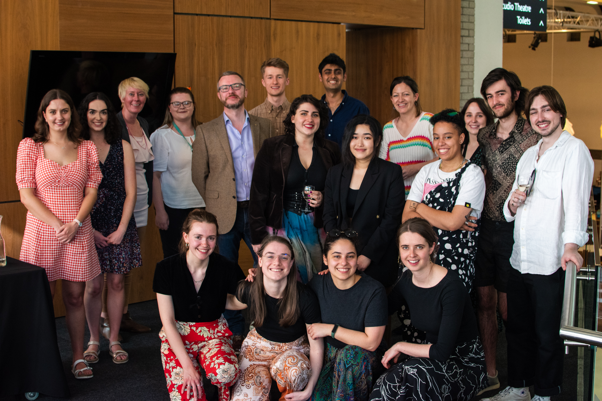 Group shot with students and panel members of the Creative Innovators Award