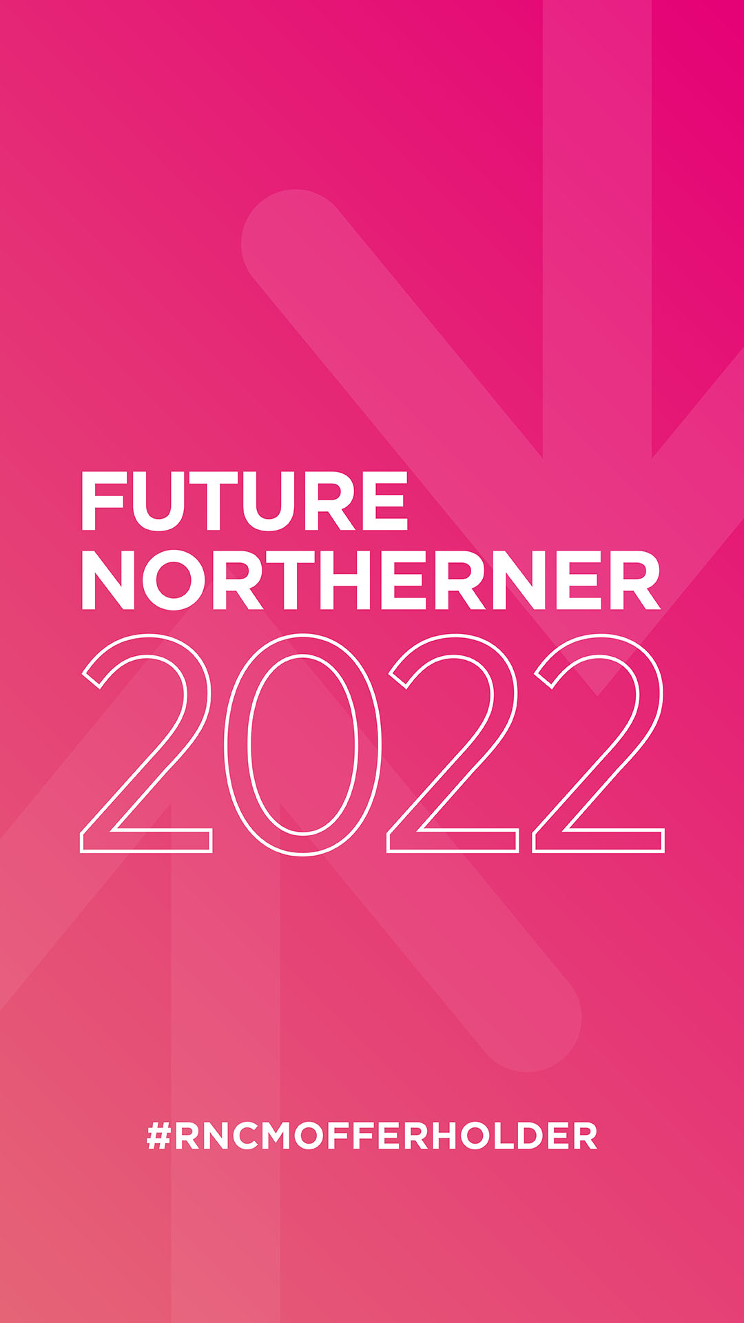 Future Northerners shareable graphic - pink background with grey writing, stories