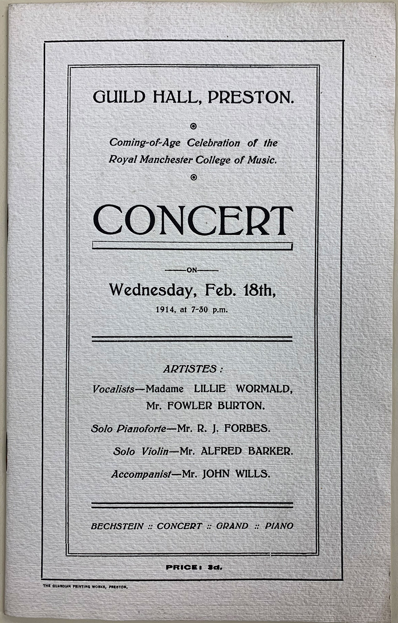 Figure 1: Preston Concert