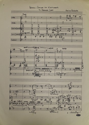 Refrains and Choruses for 5 Instruments, Harrison Birtwistle