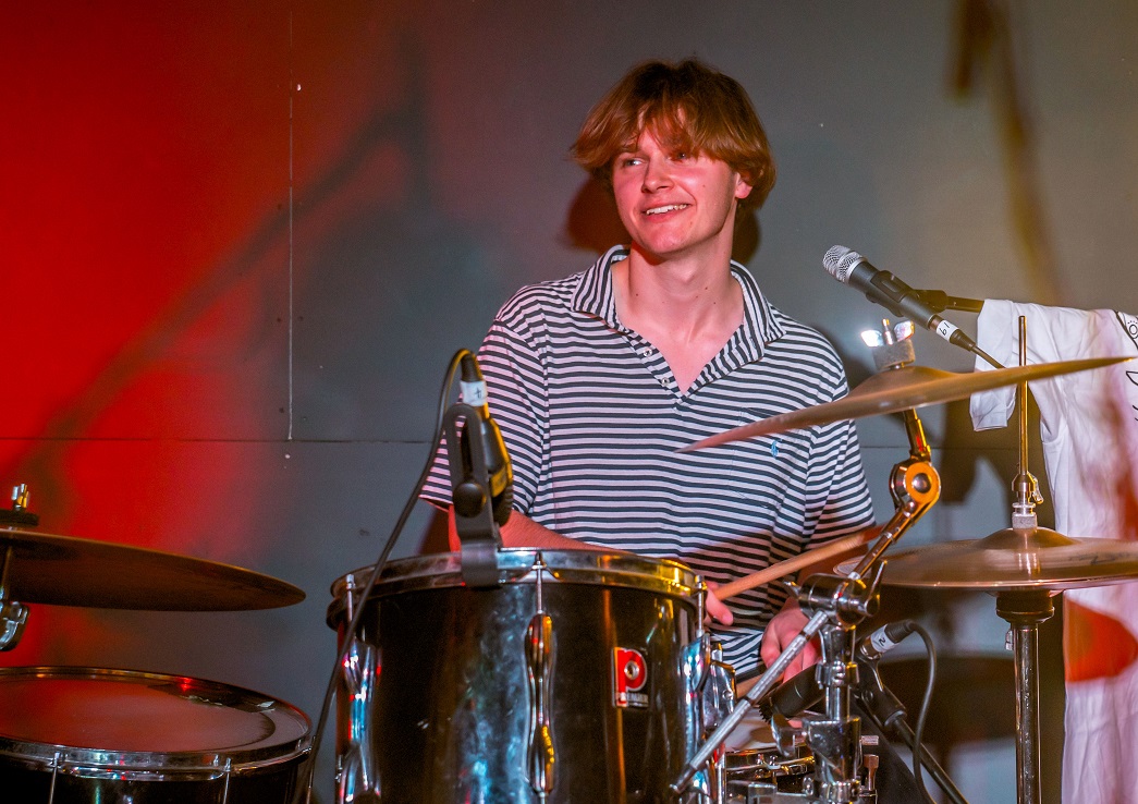 Jacob Brown at the drums