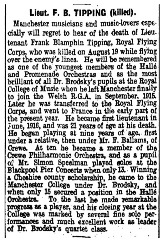 Figure 9: Obituary in the Manchester Guardian, 3 September 1917