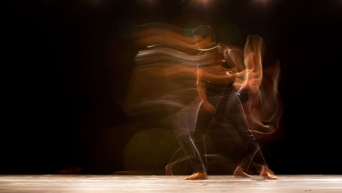 A time-lapse photo of a man dancing. 