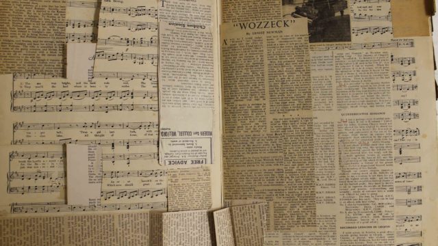Collection of old music scores.