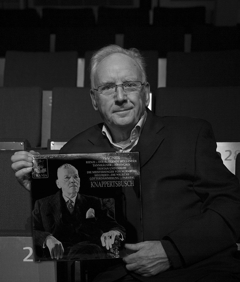 Pete Waterman holding Richard Wagner LP.