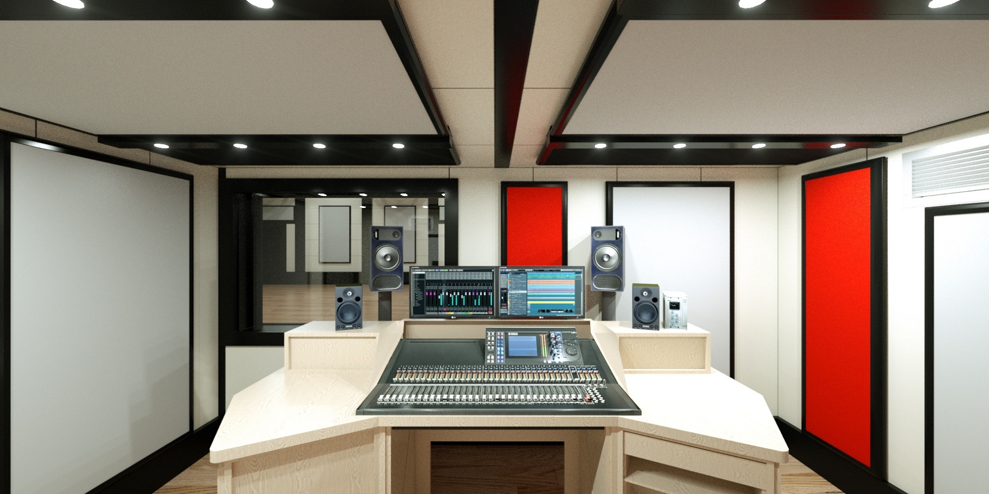A recording studio mixer.