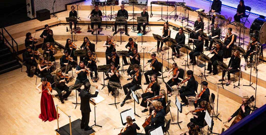 Viola soloist performing with the RNCM Symphony Orchestra