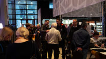 Alumni socialise in the RNCM cafe. 