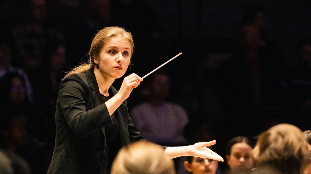 RNCM Conductor on stage.