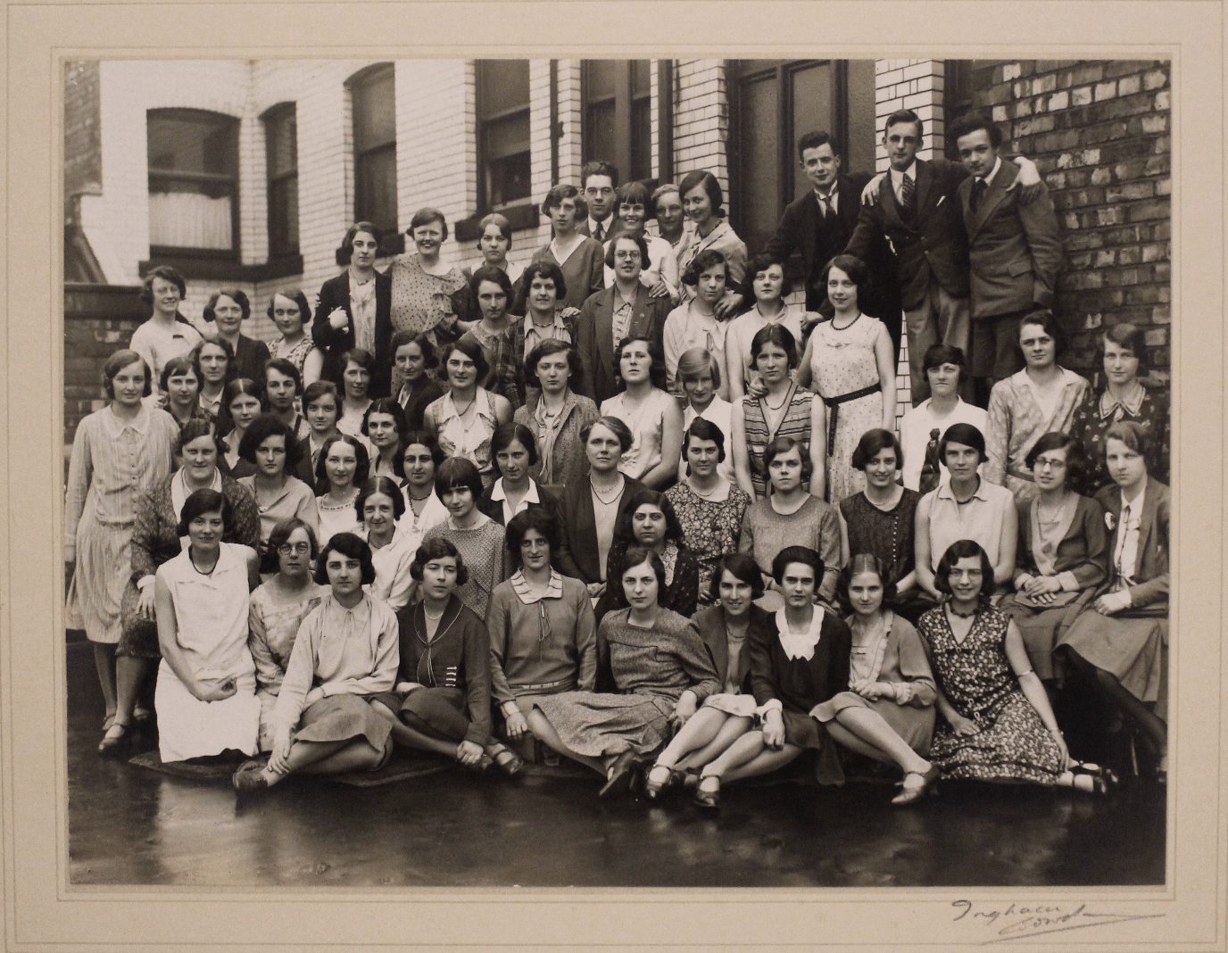 Hilda Collens and her students.