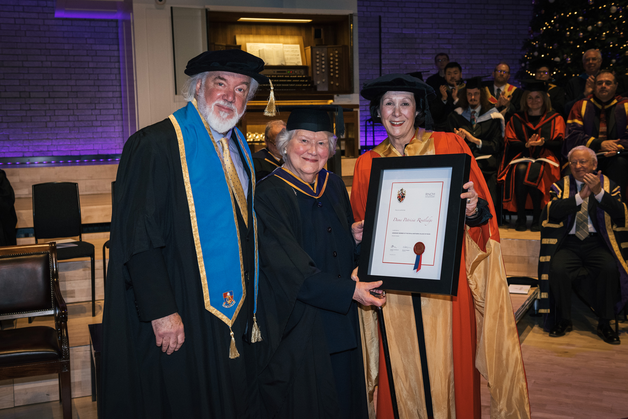 Sir John Tomlinson, Dame Patricia Routledge and Felicity Goodey CBE DL, Congregation of Awards 2017