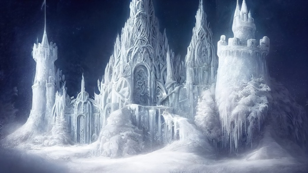 The,Tall,White,Castle,Is,Completely,Made,Of,Snow.,The