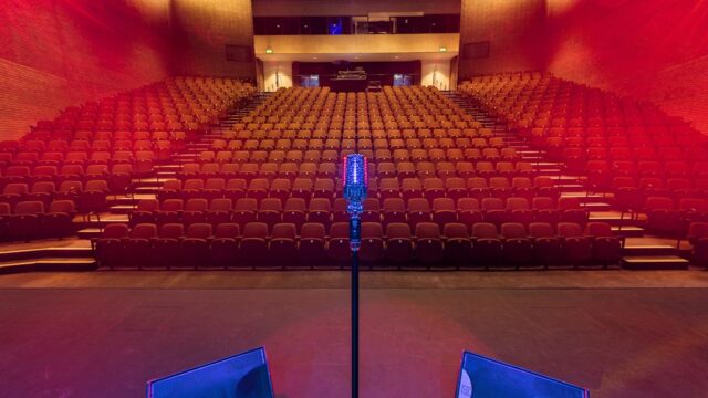 RNCM Theatre with microphone
