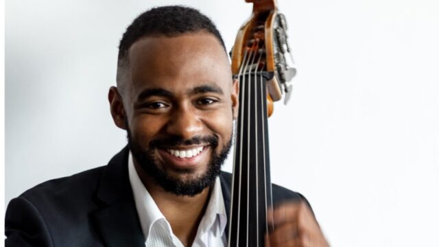 Nathan Knight with his double bass