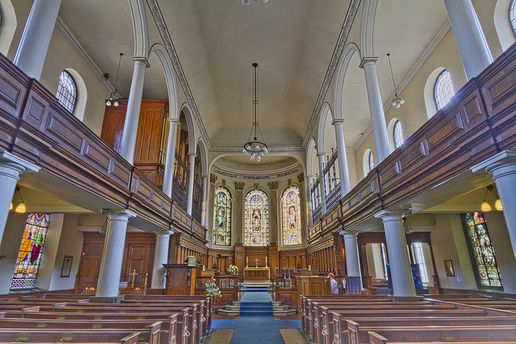The interior of St Anne's Church, Manchester