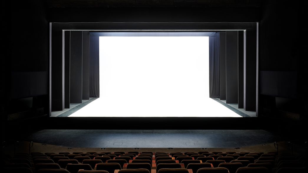 picture of cinema screen on stage