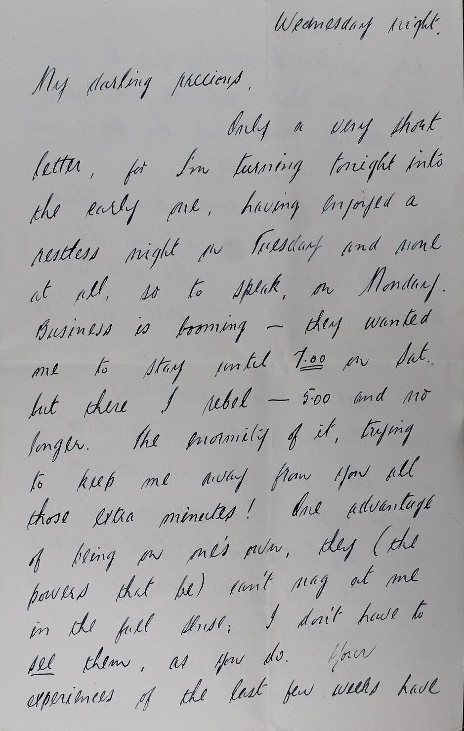Ida Carroll handwritten love letter