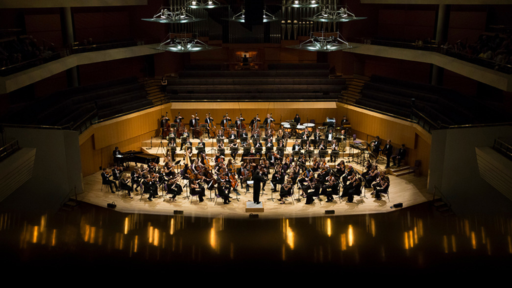 RNCM Students on stage at Bridgewater Hall
