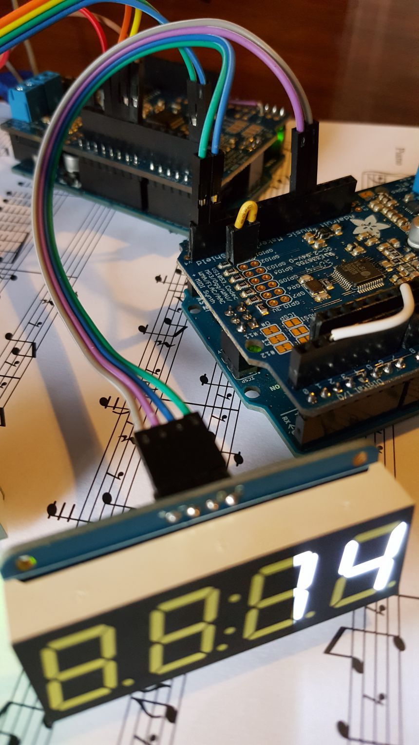 A musical score with some electronics