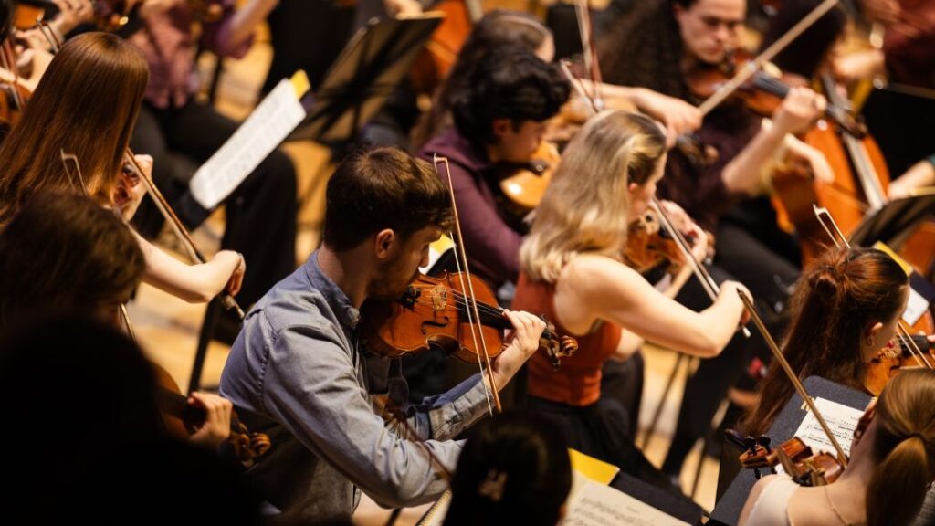 RNCM Symphony Orchestra string section