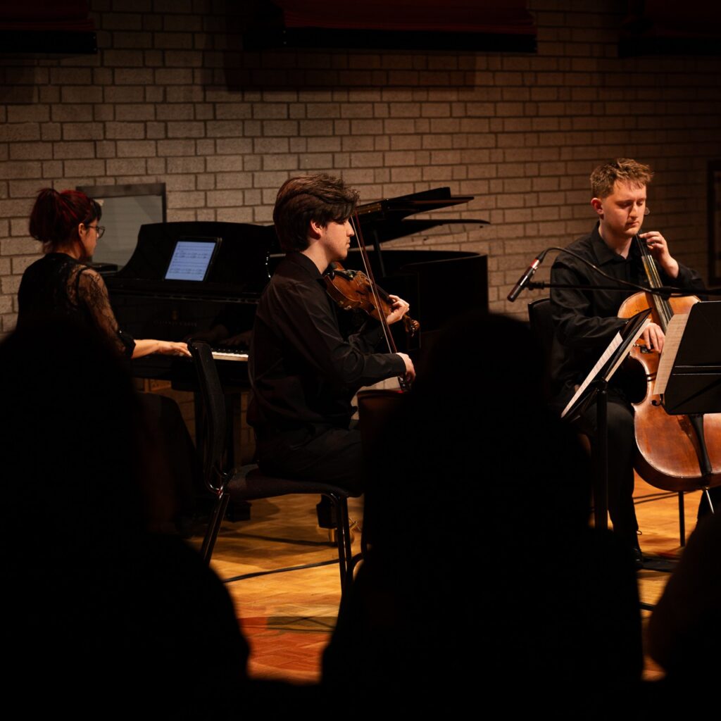 Chamber musicians performing in Carole Nash Recital Room