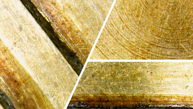 microscope images of singing bowl metal structures